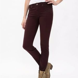 Burgundy red skinny jeans